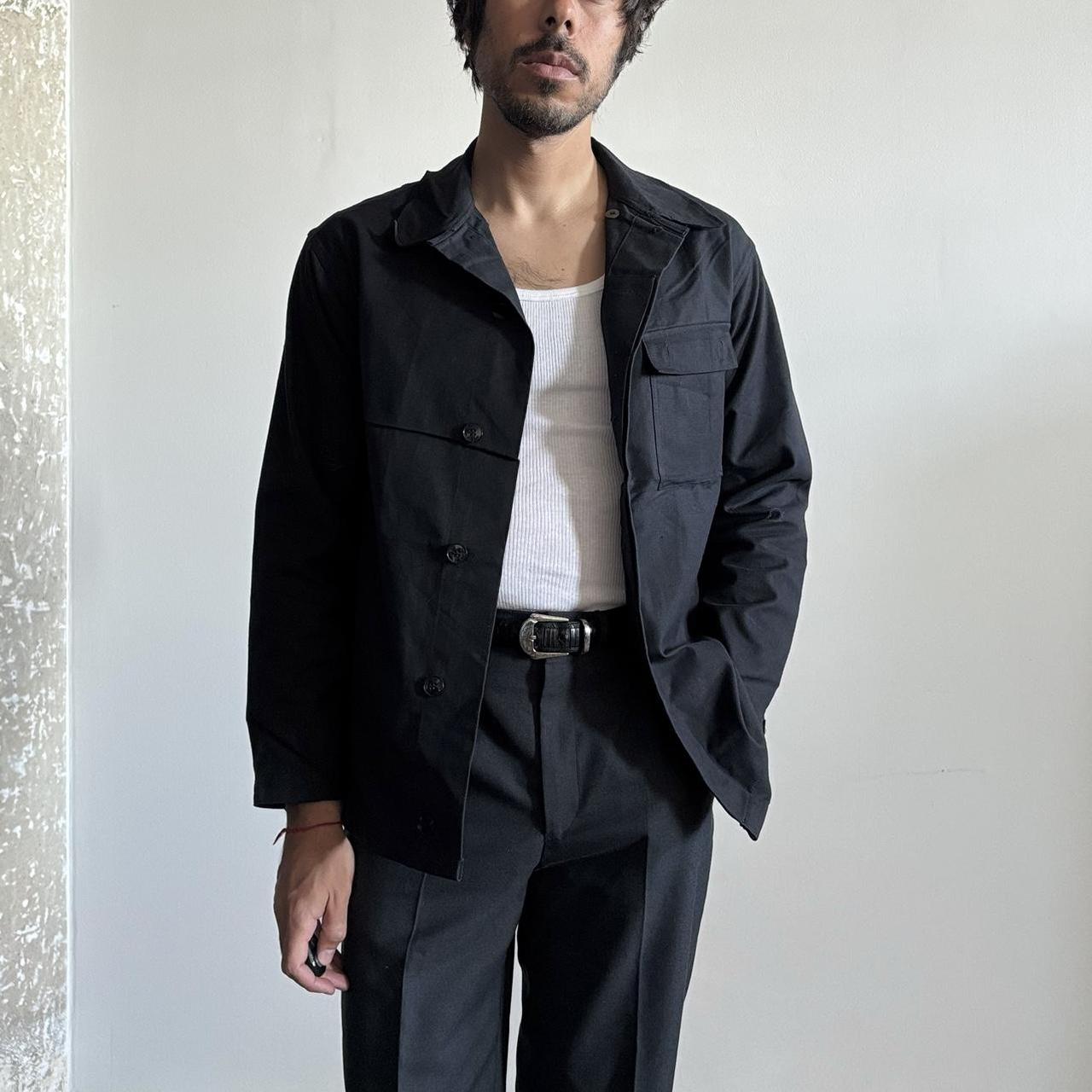 1970S GERMAN BLACK OVER-DYE MOLESKINE WORK JACKET