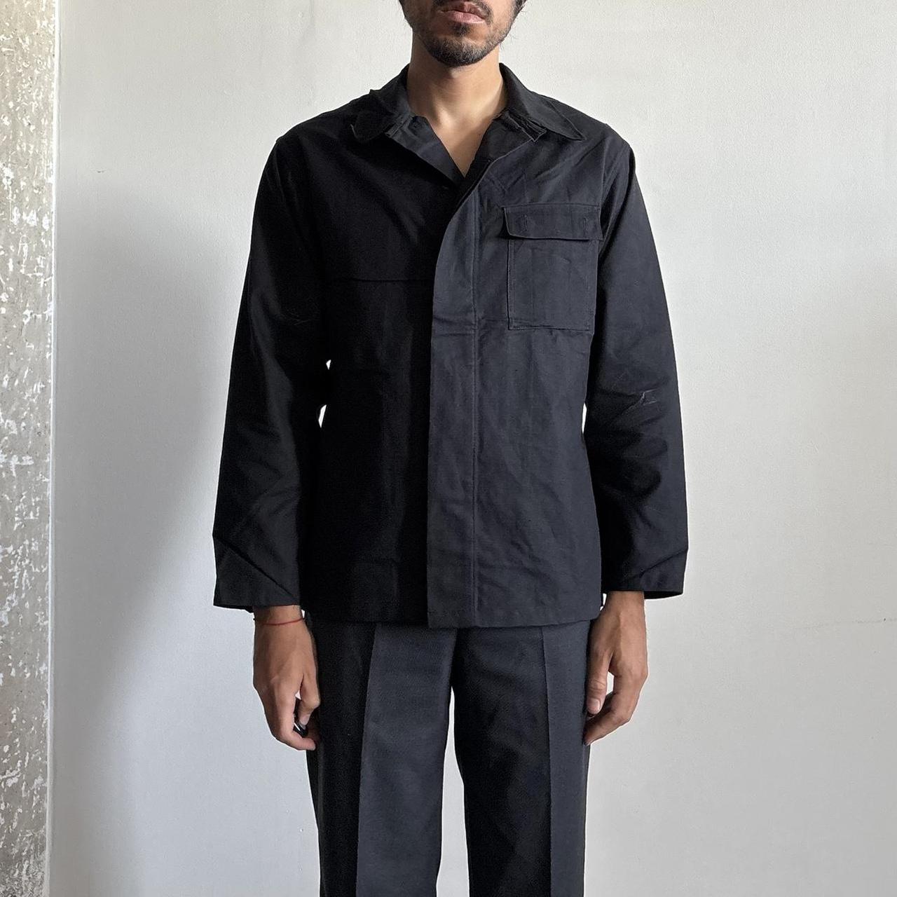 1970S GERMAN BLACK OVER-DYE MOLESKINE WORK JACKET