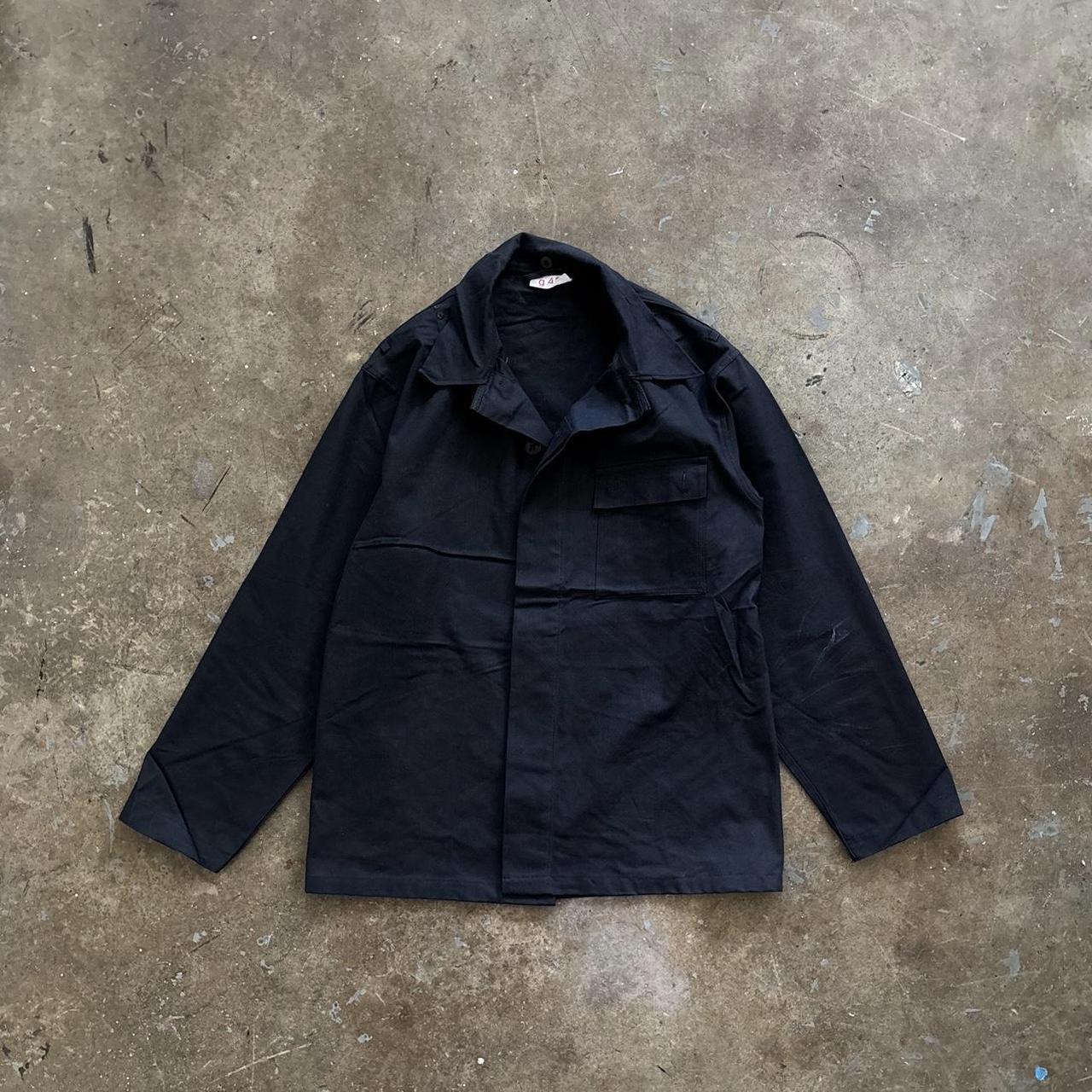 1970S GERMAN BLACK OVER-DYE MOLESKINE WORK JACKET