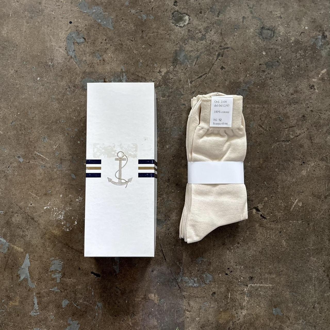 1990S ITALIAN IVORY DRESS SOCKS, 5-PAIRS